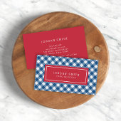 Blue Gingham und Red Visitenkarte