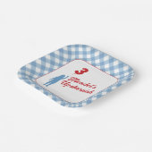 Blue Gingham Upsherin Paper Teller (Gewinkelt)