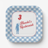 Blue Gingham Upsherin Paper Teller (Vorderseite)