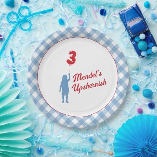 Blue Gingham Upsherin Paper Teller (Party)