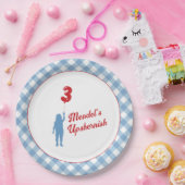 Blue Gingham Upsherin Paper Teller (Party)