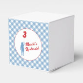 Blue Gingham Upsherin Paper Teller Geschenkschachtel (Vorderseite)