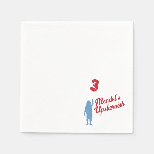 Blue Gingham Upshernish Personalisiert Napkin Serviette (Vorderseite)