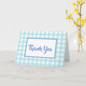 Blue Gingham Vielen Dank Karte (Gelbe Blume)