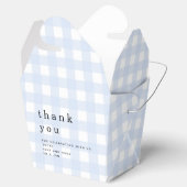 Blue Gingham Vielen Dank Picnic Baby Dusche Geschenkschachtel (Geöffnet)