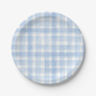 Blue Gingham Watercolor Paper Teller