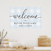 Blue Gingham Welcome Sign Poster (Küche)
