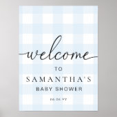 Blue Gingham Welcome Sign Poster (Vorne)