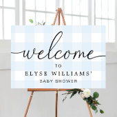 Blue Gingham Welcome Sign Poster
