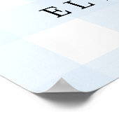 Blue Gingham Welcome Sign Poster (Ecke)