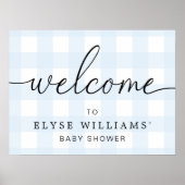 Blue Gingham Welcome Sign Poster (Vorne)