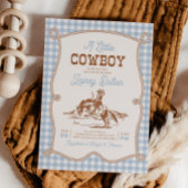 Blue Gingham Western Baby Shower Invitation Einladung