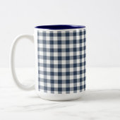 Blue Gingham Zweifarbige Tasse (Links)