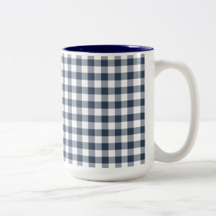 Blue Gingham Zweifarbige Tasse