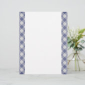 Blue Gingham zweiseitiges Papier (Stehend Vorderseite)