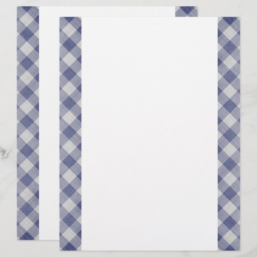 Blue Gingham zweiseitiges Papier (Vorne/Hinten)