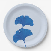 Blue Ginkgo Leaf individuell anpassbare Hintergrun Pappteller (Vorderseite)