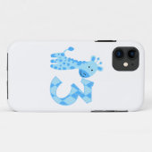 Blue Giraffe 3. Geburtstag Case-Mate iPhone Hülle (Rückseite (Horizontal))