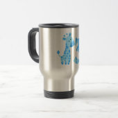 Blue Giraffe 3. Geburtstag Reisebecher (Vorderseite Links)