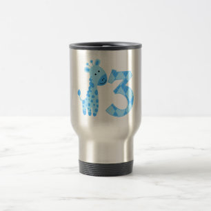 Blue Giraffe 3. Geburtstag Reisebecher