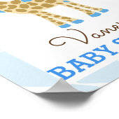 Blue Giraffe Baby Duschzeichen Poster (Ecke)