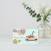 Blue Giraffe Balloons Moderne Veranstaltungsplanun Visitenkarte (Stehend Vorderseite)