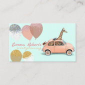 Blue Giraffe Balloons Moderne Veranstaltungsplanun Visitenkarte (Vorderseite)