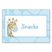 Blue Giraffe Custom Buffet Label Card Tischnummer (Rückseite)