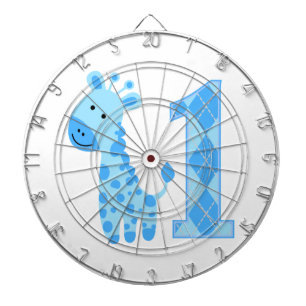 Blue Giraffe Erster Geburtstag Dartscheibe