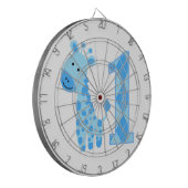Blue Giraffe Erster Geburtstag Dartscheibe (Vorderseite Links)