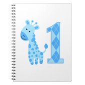 Blue Giraffe Erster Geburtstag Notizblock (Vorderseite)
