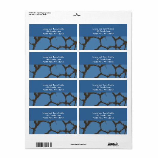 Blue Giraffe Fur Muster (Vorne)