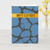 Blue Giraffe Fur Muster Geburtstagkarte Karte (Gelbe Blume)