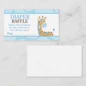 Blue Giraffe Jungle Baby Duwer Diaper Raffle Begleitkarte (Vorne/Hinten)