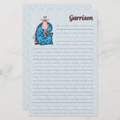 Blue Giraffe Mongrammed G Lined Briefpapier (Vorne/Hinten)