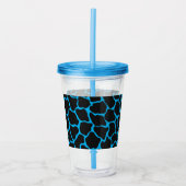 Blue Giraffe Print Acryltrinkbecher (Vorderseite)