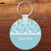 Blue Giraffe Print Customizable Key-Kette Schlüsselanhänger (Vorderseite)