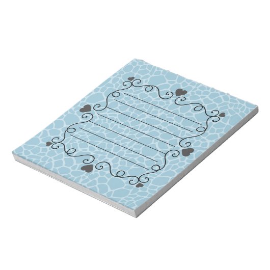 Blue Giraffe Print Notizblock (Rotiert)