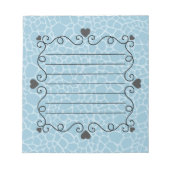 Blue Giraffe Print Notizblock (Vorderseite)