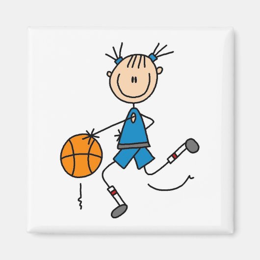 Blue Girl Basketball Player T Shirts und Geschenke Magnet (Vorne)