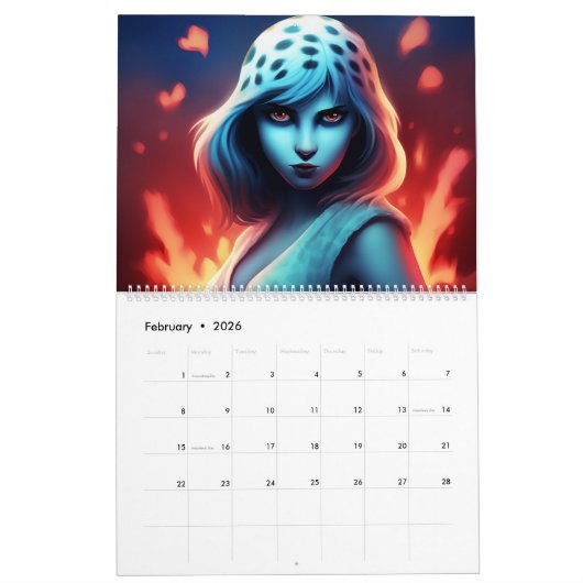 Blue Girl Calendar Kalender (Feb 2026)