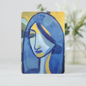 Blue Girl Dankeskarte (Stehend Vorderseite)