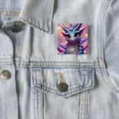 Blue Girl Dragon Poster Button (Beispiel)