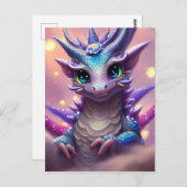 Blue Girl Dragon Postkarte (Vorne/Hinten)