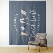 Blue Girl moderne Drinks Bachelorette Wochenende Wandteppich (Beispiel)