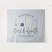Blue Girl moderne Drinks Bachelorette Wochenende Wandteppich (Vorderseite (Horizontal))