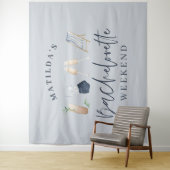 Blue Girl moderne Drinks Bachelorette Wochenende Wandteppich (Beispiel)