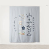 Blue Girl moderne Drinks Bachelorette Wochenende Wandteppich (Vorderseite)