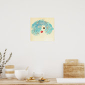 Blue Girl Print Poster (Küche)