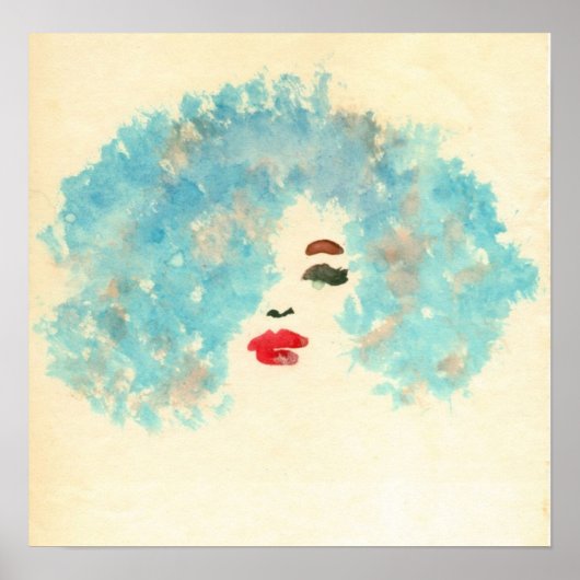 Blue Girl Print Poster (Vorne)